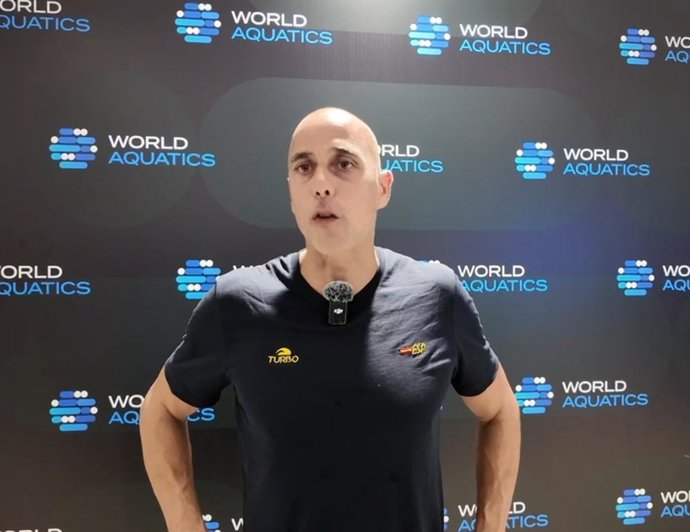 El seleccionador español de waterpolo masculino, David Martín