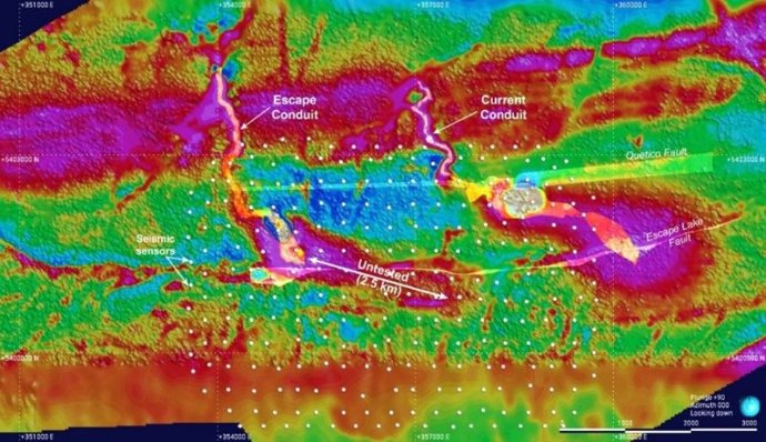 Mapa de intensidad magnética total aerotransportada