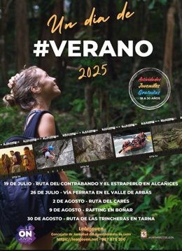 Cartel del programa 'Hace un día de verano', impulsado por el Ayuntamiento de León.