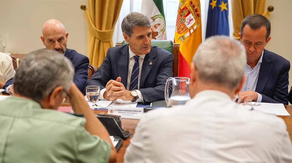 El delegado del Gobierno de España en Andalucía, Pedro Fernández, en la reunión de la Mesa de Coordinación Operativa (MECO)