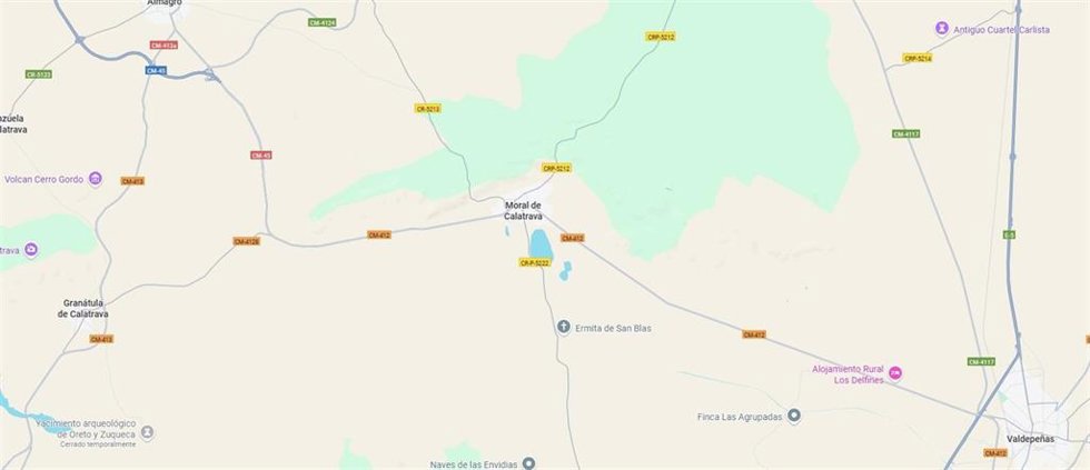 Vista de Moral de Calatrava en Google Maps.