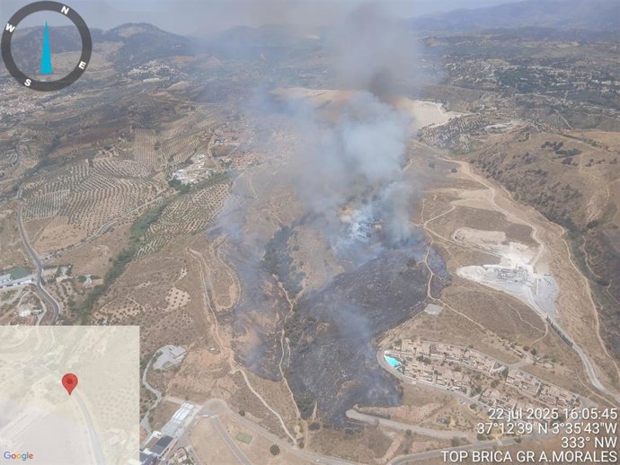 Incendio forestal en Jun