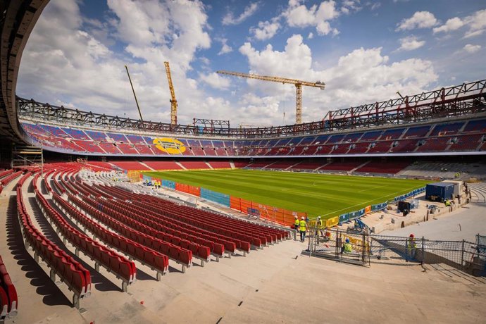 Archivo - Obras del Spotify Camp Nou en junio de 2025