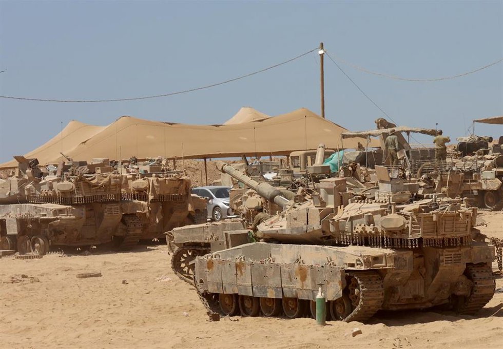 Tanques y operativos militares de Israel en la frontera con la Franza de Gaza (archivo)