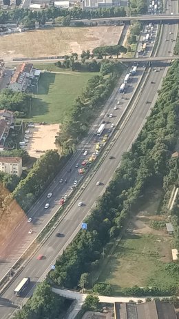 L'AP-7 entre Salt i Vilablareix (Girona) després d'un accident múltiple