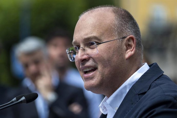 El secretario general del Partido Popular, Miguel Tellado, durante un acto de recuerdo del que fuera concejal del PP en Ermua, Miguel Ángel Blanco en el 28 aniversario de su asesinato, a 12 de julio de 2025, en Ermua, Vizcaya, País Vasco (España).