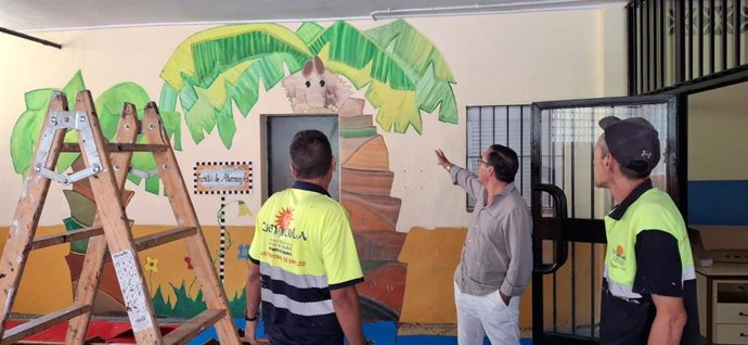 Obra en uno de los centros educativos de la provincia de Málaga.