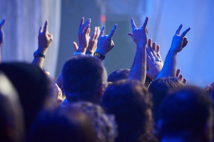 Público durante un concierto de rock. 