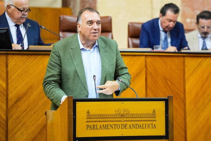 El consejero de Turismo y Andalucía Exterior, Arturo Bernal, este miércoles en el Parlamento
