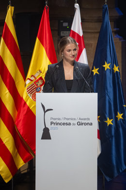 La Princesa Leonor en el seu discurs en el lliurament dels Premis en el Gran Teatre del Liceu de Barcelona