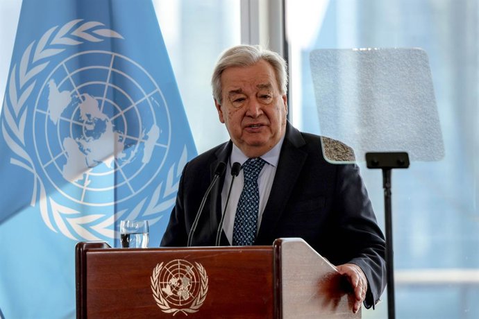 July 22, 2025, New York, New York, USA: In a special address this morning titled A Moment of Opportunity, UN Secretary-General ANTONIO GUTERRES called the climate crisis an existential challenge and urged collective action toward a new energy era. Framing