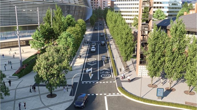 Aprobada la adaptación del proyecto de urbanización del entorno del Bernabéu, con 300 árboles y más espacio peatonal