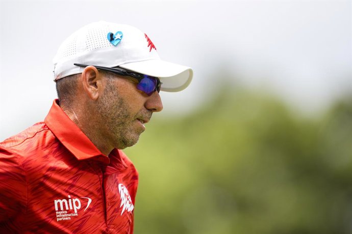 Sergio Garcia of Fireball team looks on during day two of the LIV Golf Andalucia at Golf Club Royal of Valderrama on July 12, 2025 in Cadiz, Spain.