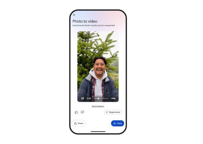 Função de foto para vídeo no Google Fotos.