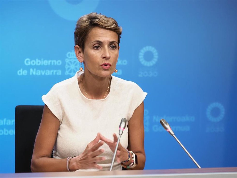 Archivo - La presidenta del Gobierno de Navarra, María Chivite.