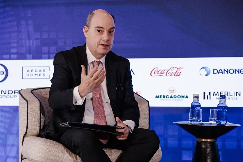 Archivo - El vicepresidente de MAPFRE, José Manuel Inchausti, interviene durante el foro 'Generación de Oportunidades', en el Hotel Rosewood Villa Magna, a 2 de abril de 2025, en Madrid (España).