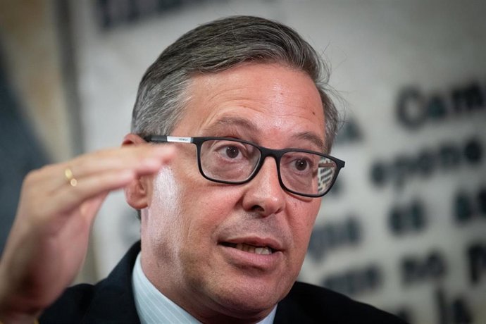 El secretario general del PP de Madrid, Alfonso Serrano, en una entrevista con Europa Press.