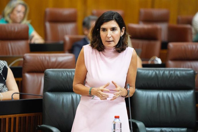 La consejera de Empleo, Empresa y Trabajo Autónomo, Rocío Blanco, en pleno parlamentario a fecha de 24 de julio de 2025.