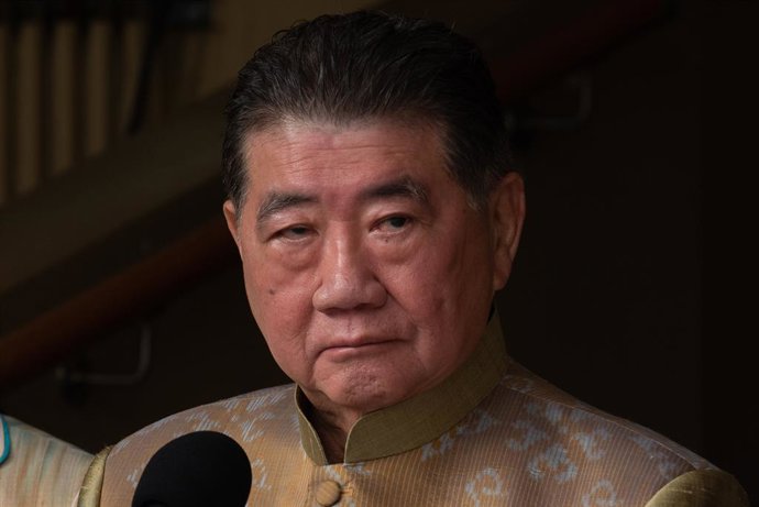 July 8, 2025, Bangkok, Thailand: Phumtham Wechayachai, an acting Prime Minister of Thailand speaks to the media before a weekly cabinet meeting at the Government House.