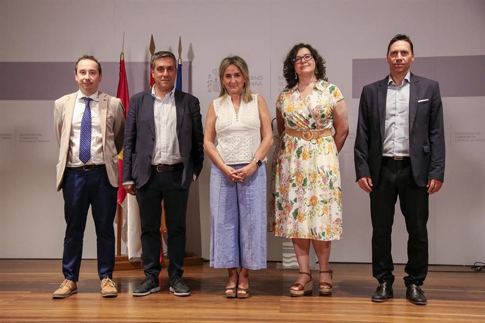 La delegada del Gobierno de España en Castilla-La Mancha, Milagros Tolón, ha presidido este jueves una reunión de trabajo, sobre el impacto de aranceles.