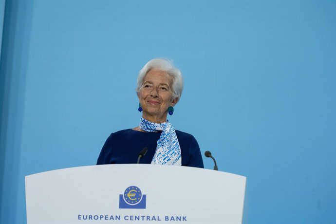 Photo of the Governing Council Press Conference at the ECB. President Christine Lagarde and Vice President Luis de Guindos present the latest monetary policy decisions and answer questions from journalists, Frankfurt, 24 July 2025