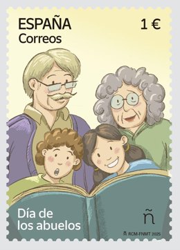 Sello en conmemoracion del Día de los Abuelos. Correos