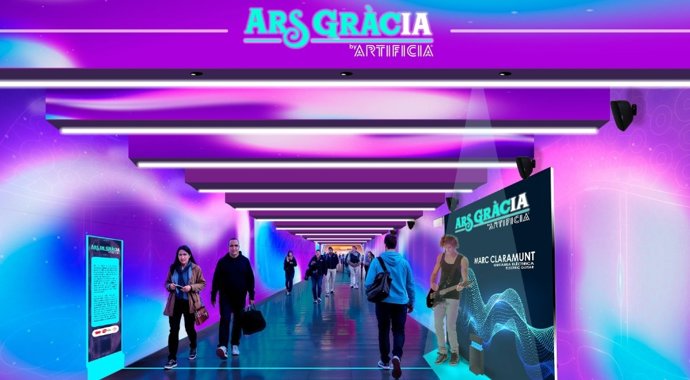 Imagen de un render de cómo quedaría el proyecto ganador para el pasillo del Metro de Passeig de Gràcia.