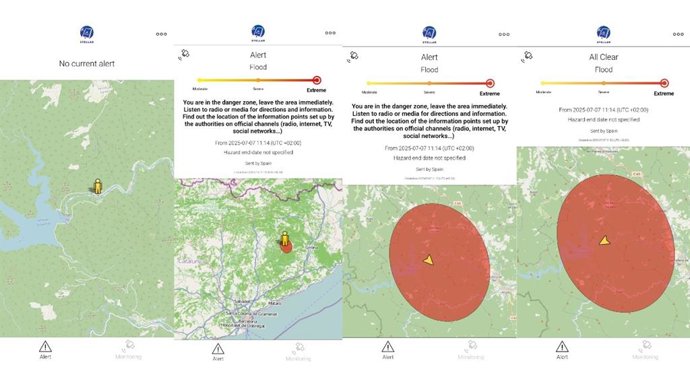 Archivo - La prova pilot d'enviament d'alertes de Protecció Civil a Osor (Girona)