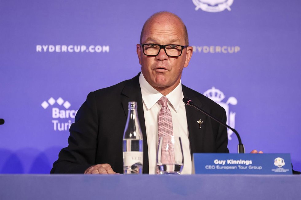 Guy Kinnings, CEO European Tour Group attends his press conference during the presentation Ryder Cup 2031 at Camiral Golf & Wellness on July 25, 2025 in Caldes de Malavella, Grirona, Spain.