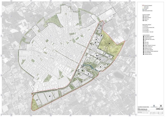 Plano de la zona de Inca afectada por el PEFI.