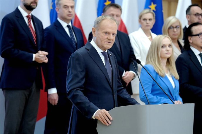 July 23, 2025, Warsaw, Warsaw, Poland: Warszawa KPRM 23.07.2025 . Oswiadczenie premiera Donalda Tuska ws. rekonstrukcji rzadu..Warsaw Chancellery of the Prime Minister, July 23, 2025. Statement by Prime Minister Donald Tusk regarding the government's reco