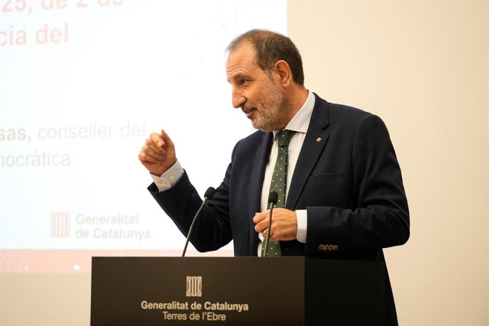 El conseller de Justicia y Calidad Democrática, Ramon Espadaler, en la última sesión sobre el Plan de justicia y de proximidad