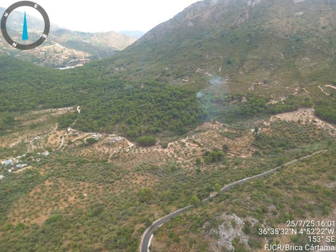 Incendio forestal declarado en un paraje de Ojén