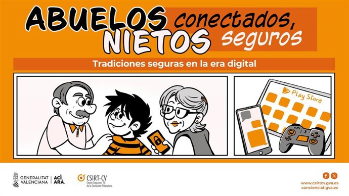 La Generalitat lanza la campaña ‘Abuelos conectados, nietos seguros’ para concienciar sobre los riesgos que corren los niños en Internet