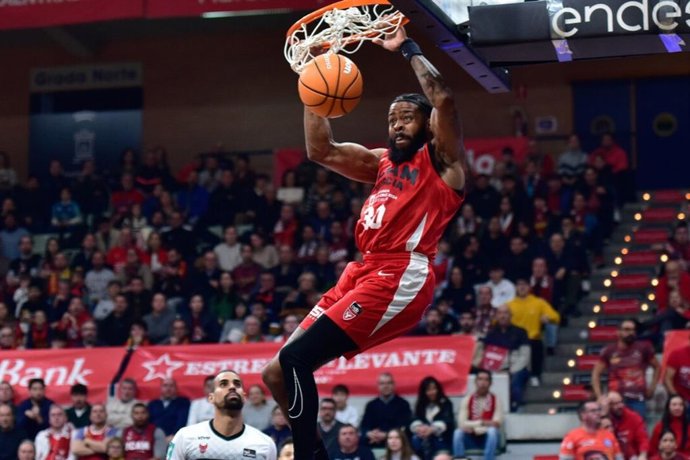 D.J. Stephens, durante un partido con el UCAM Murcia.