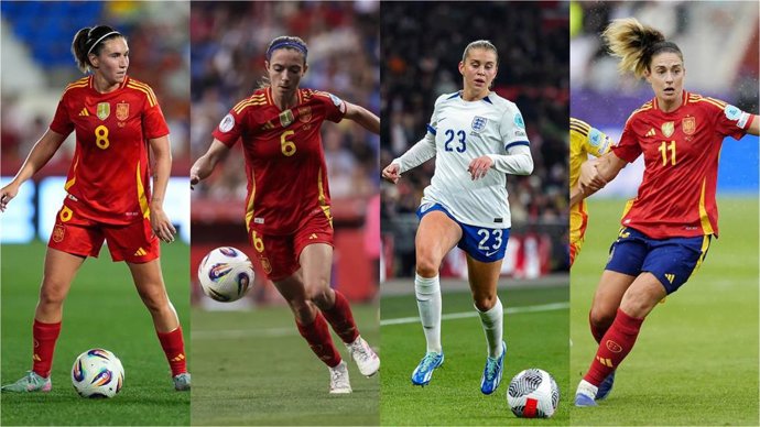 Mariona Caldentey, Aitana Bonmatí, Alessia Russo y Alexia Putellas