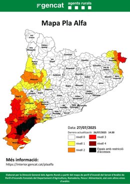 Mapa Pla Alfa per al diumenge 27 de juliol