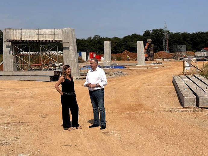 Buruaga y Media visitan las obras del nuevo enlace entre Morero y la S-30