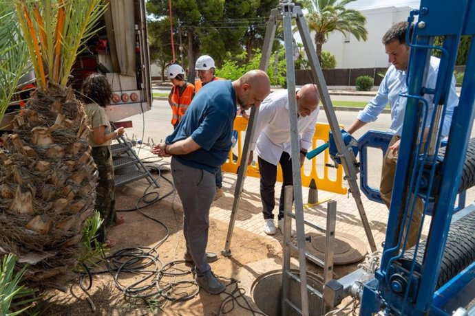 Visita obras red saneamiento en zona Mar Menor