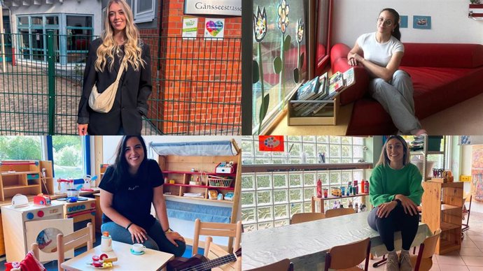 Estefanía, Gemma, Gloria y Paloma, educadoras infantiles que trabajan en Alemania
