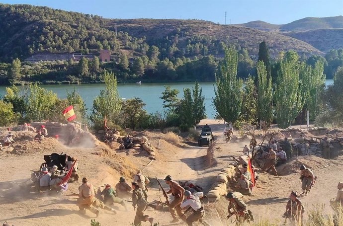 Uno de los momentos de la recreación de este fin de semana en Fayón.