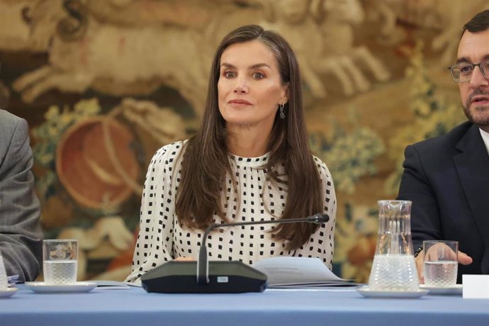 El rey Felipe VI y la reina Letizia presiden la reunión anual con los miembros de los Patronatos de la Fundación Princesa de Asturias en el Palacio del Pardo, a 17 de julio de 2025, en Madrid (España).
