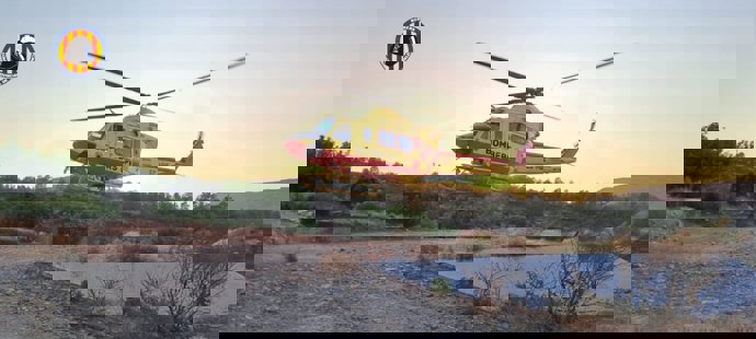 Imagen de archivo de una intervención de los bomberos con helicóptero de rescate