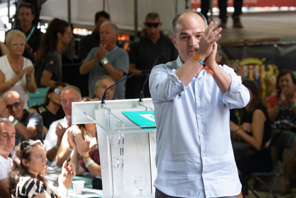 El secretario general de Junts, Jordi Turull, durante la celebración del V aniversario de Junts