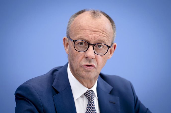 July 18, 2025, Berlin, Berlin, Deutschland: Friedrich Merz bei der Bundespressekonferenz 'Aktuelle Themen der Innen- und AuÃenpolitik' im Haus der Bundespressekonferenz. Berlin, 18.07.2025