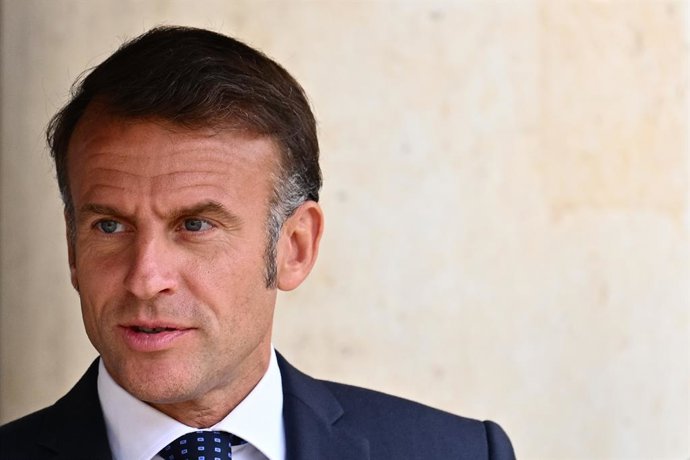 July 24, 2025, Paris, France: On July 24, 2025, French President Emmanuel Macron received the Prime Minister of the Republic of Lebanon, Mr. Nawaf Salam, for a working lunch at the Elysee Palace.