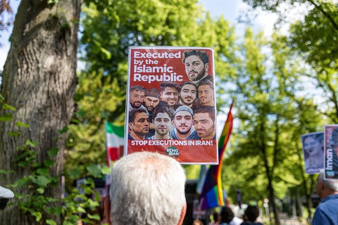 Imagen de archivo de una protesta en Alemania contra la pena de muerte en Irán.