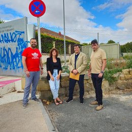 Concejales socialistas, ante el yacimiento de Valbuena
