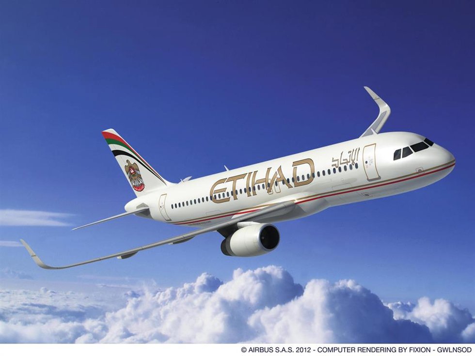 Archivo - A320 de Etihad Airways.