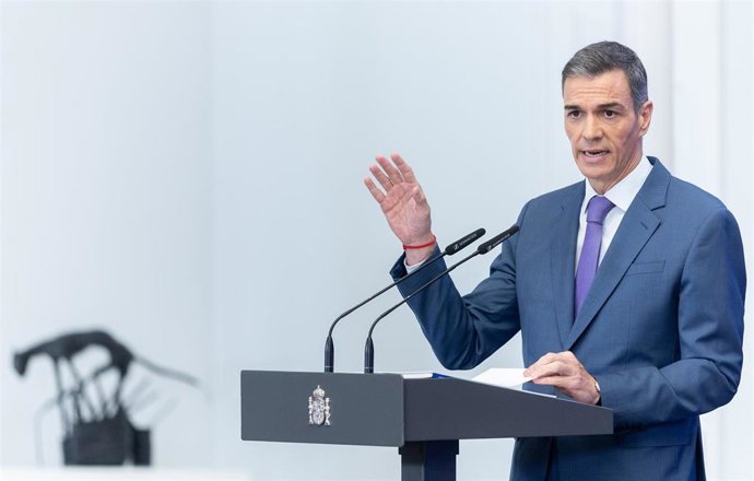 Imagen del el presidente del Gobierno, Pedro Sánchez, para hacer balance del curso político.